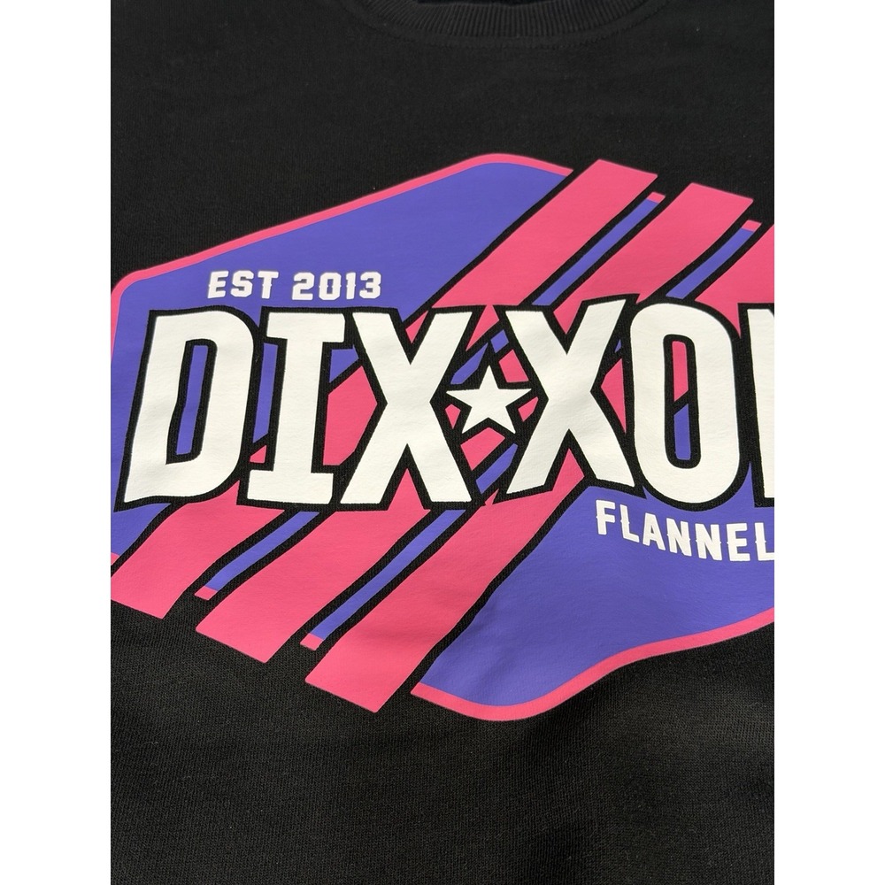 Dixxon Flannel Co Womens Lounge Streetwear Sweatshirt Medium Black Pink Purple